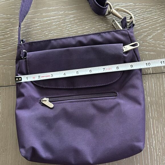 Travelon Anti-Theft Purple Nylon Classic Mini Crossbody Shoulder Travel Bag EUC - Picture 7 of 12